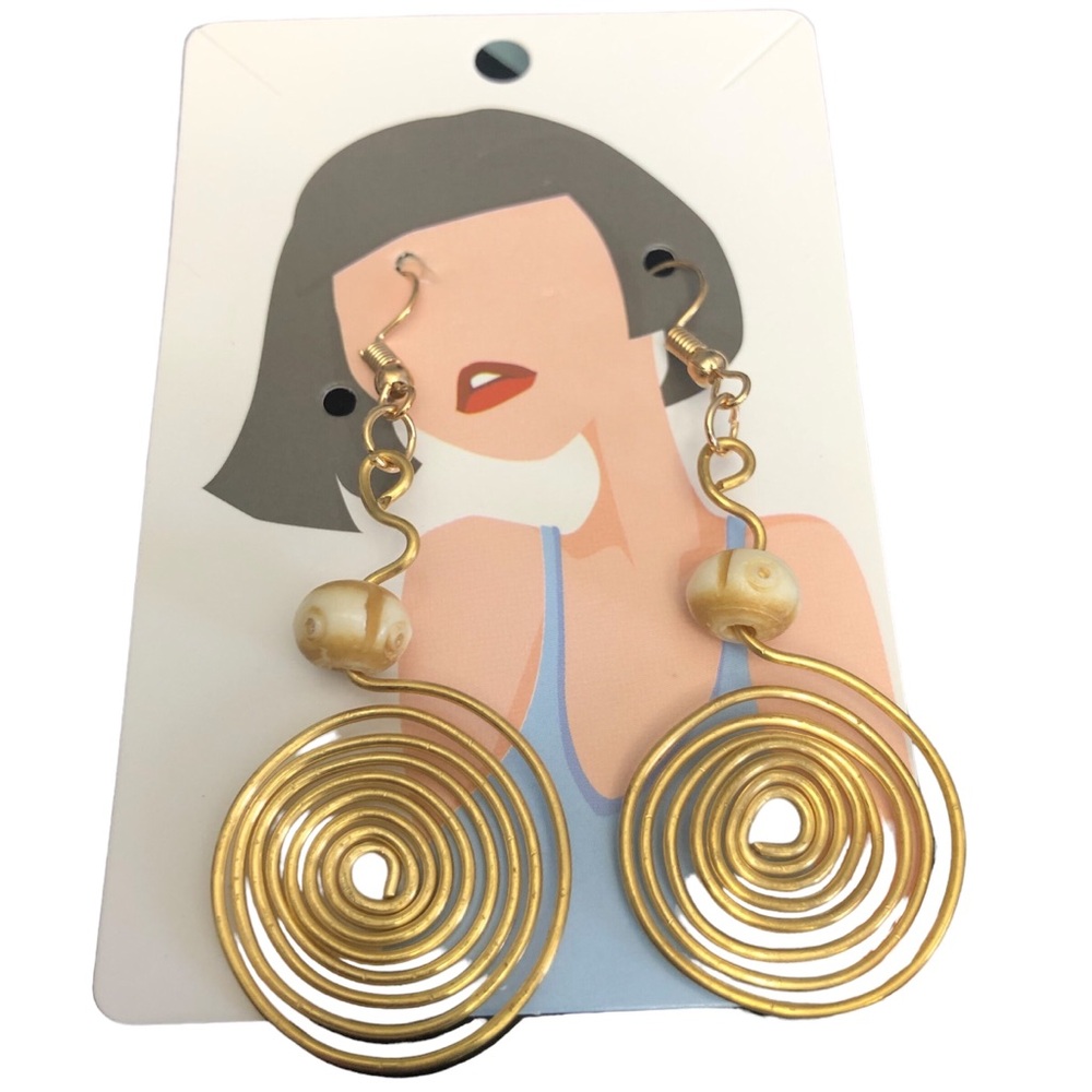 Handmade  Spiral Copper Wire Wrapped Earrings
